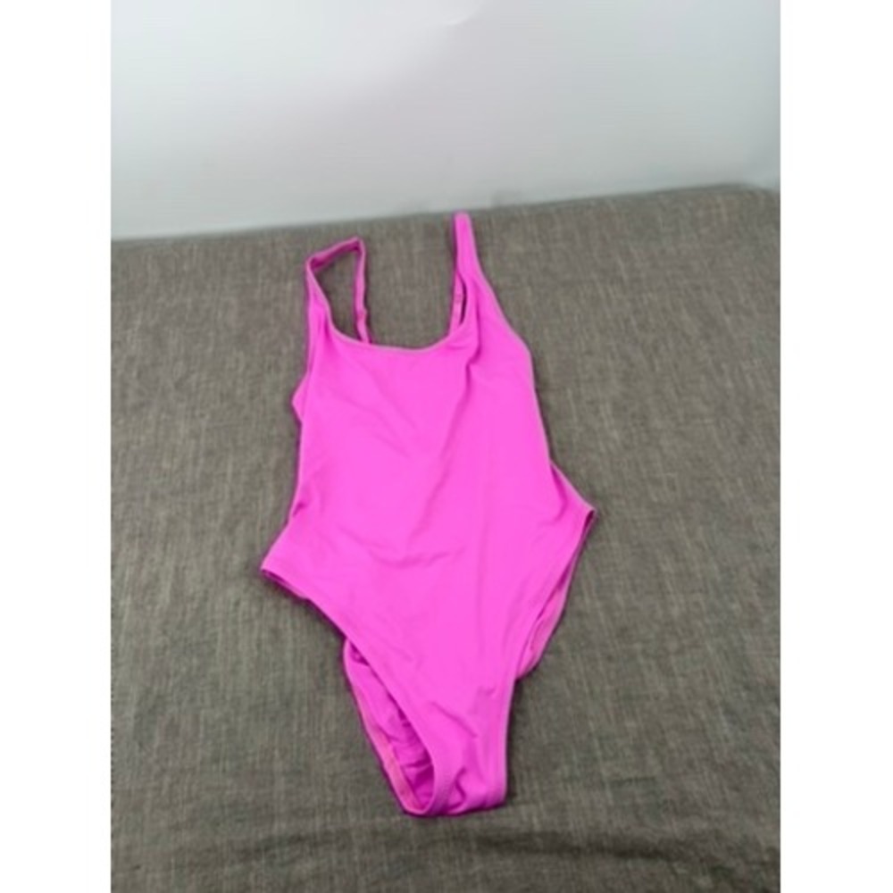 Skims Recycled Swim Scoop Neck One Piece Swimsuit Neon Orchid Size XS NWT